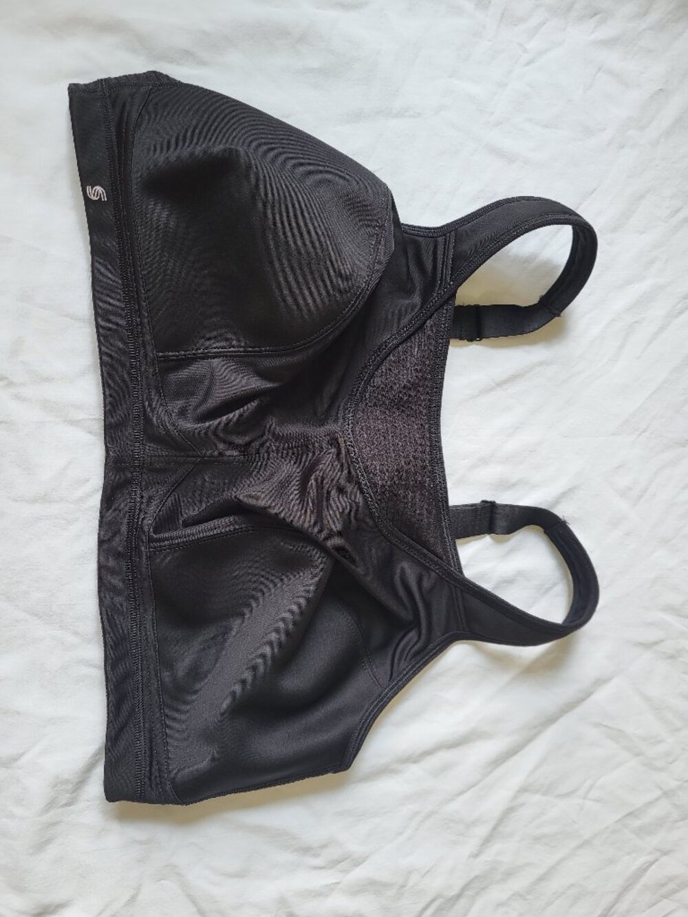 Glamorise Sports Bra Women's 42D Black Adjustable Back Closure 15564 Workout